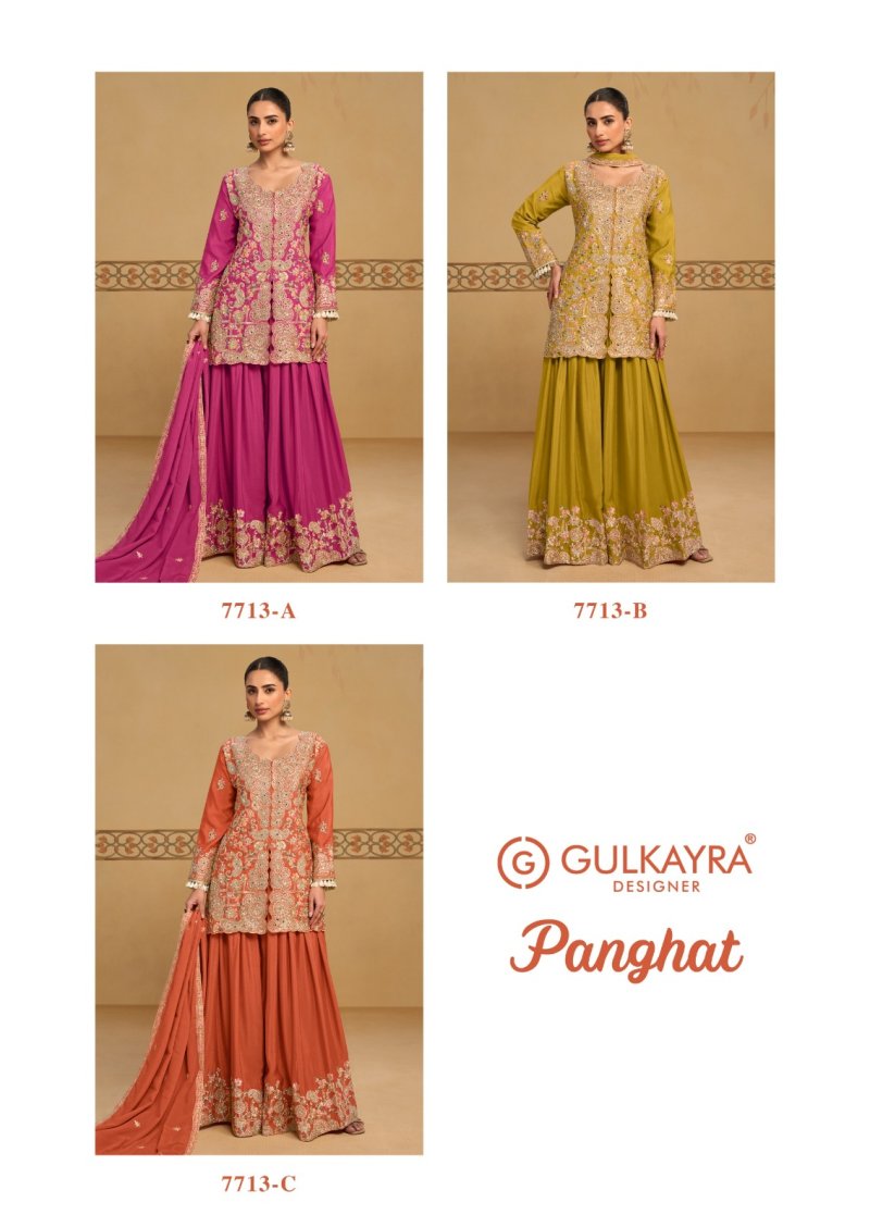 Panghat By Gulkayra Real Chinon Embroidery Readymade Suits